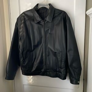 Mazzoni Men’s XL Black Leather Coat Jacket Like New